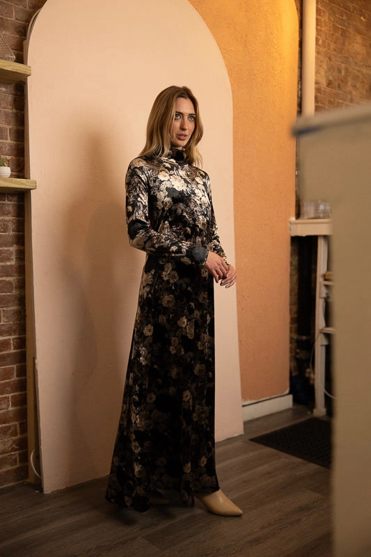 One-Shoulder Miami Velvet Dress