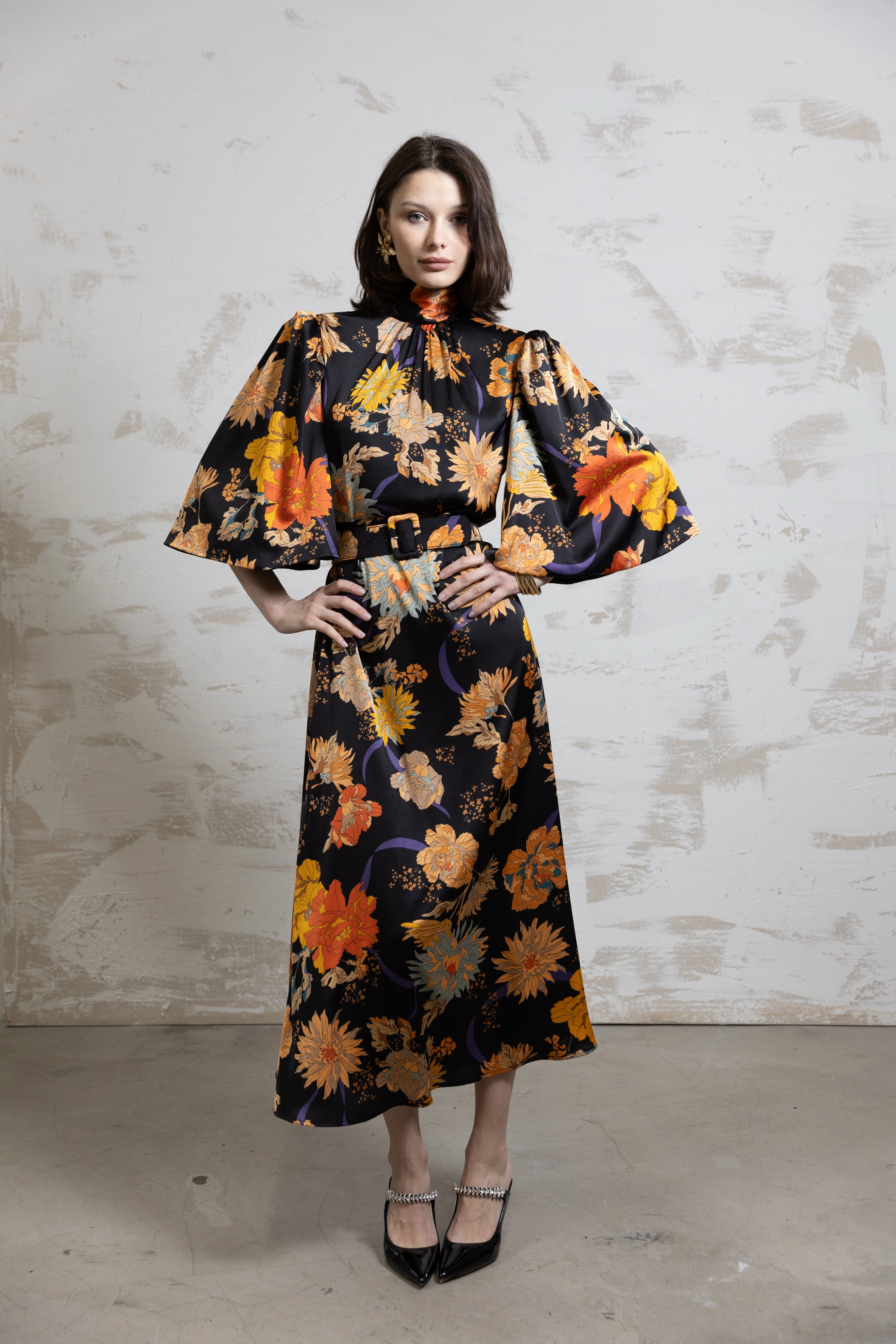 Scarlette Midi Floral Dress Smocked-Detail