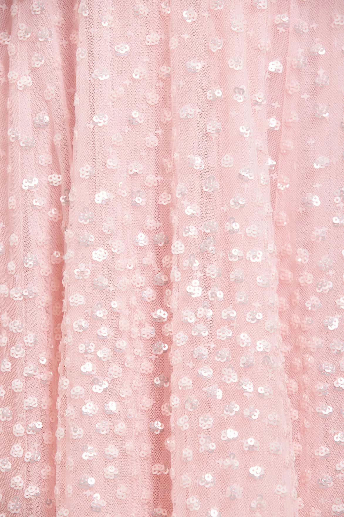 Scatter Dot Cape Sleeve Ankle Gown Pure Fit