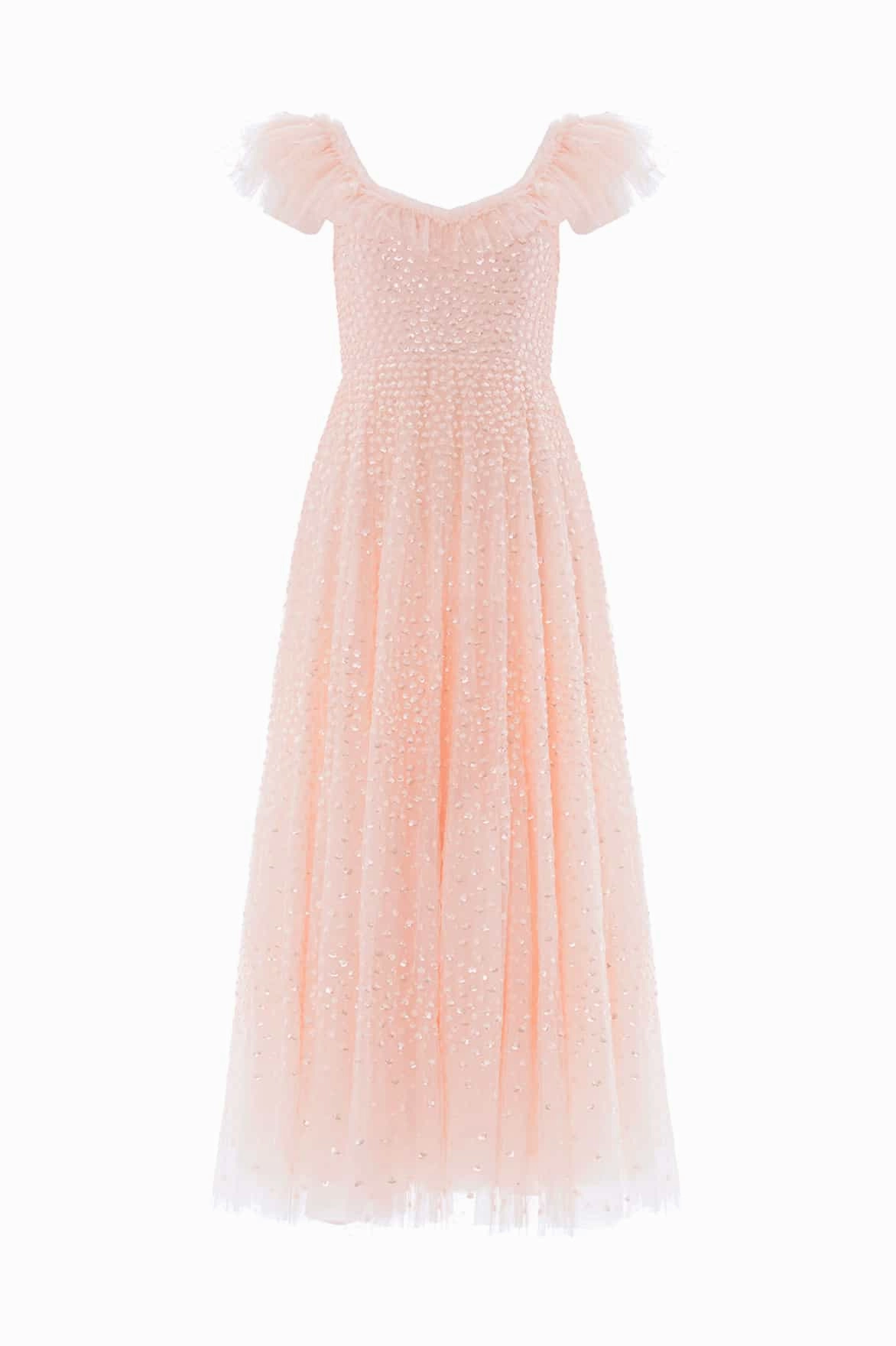 Scatter Dot Ruffle Backless Ballerina Dress Classic knee-length dress Pose Glow