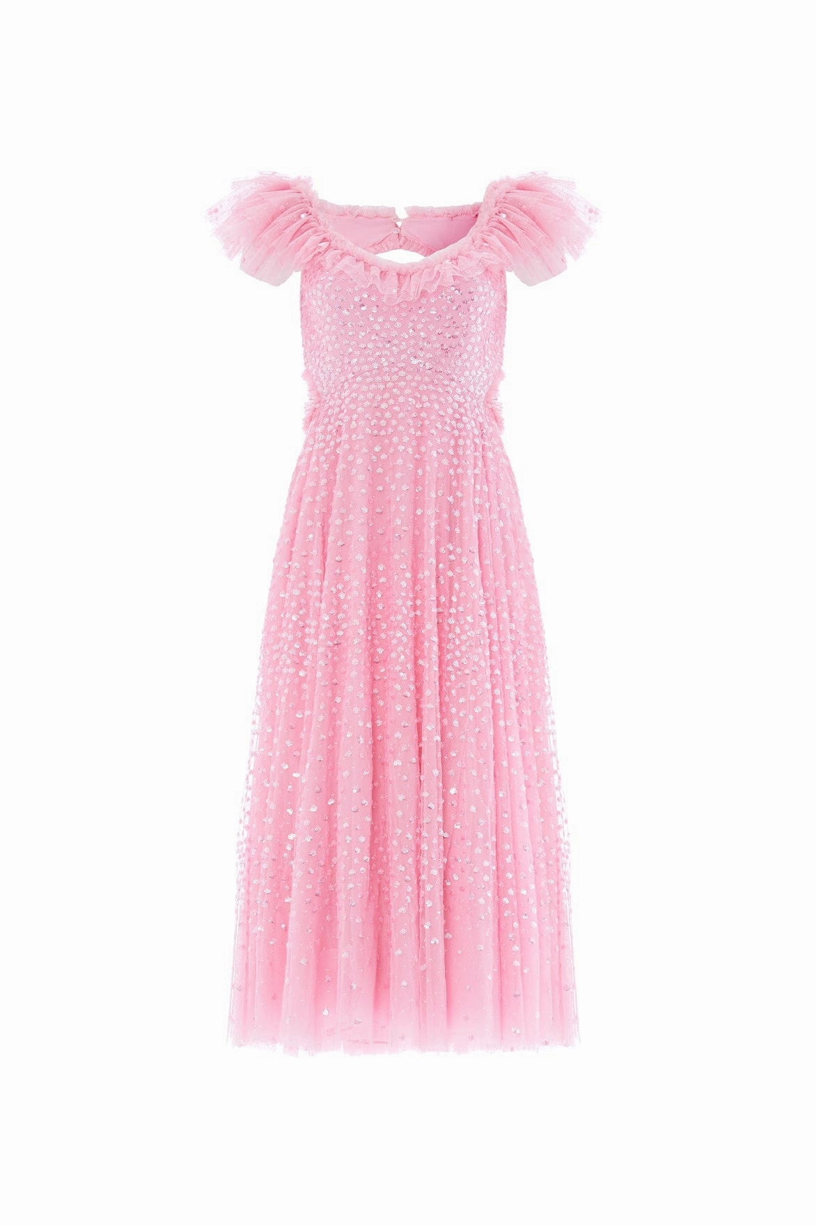 Scatter Dot Ruffle Backless Ballerina Dress Color Pop Perfect Shape