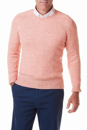 Scottish Shetland Crew Neck Sweater Nantucket Red StretchFit Design BoxyCrop