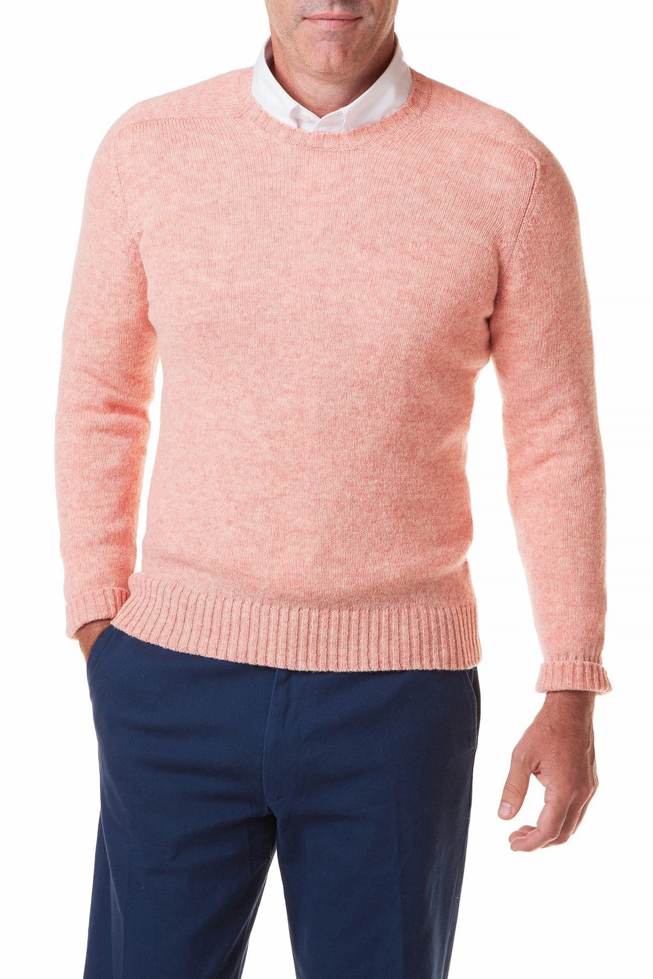 Scottish Shetland Crew Neck Sweater Nantucket Red StretchFit Design BoxyCrop