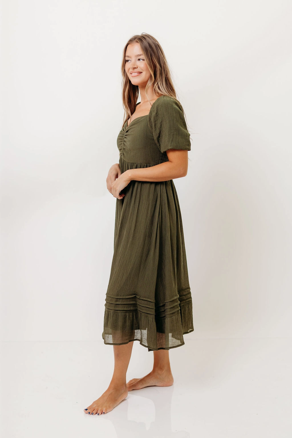 Bronte Midi Dress in Calla Green Soft-Lining