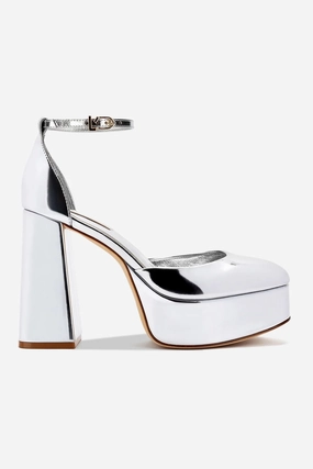 Mid Top Ari Pump In Silver Specchio