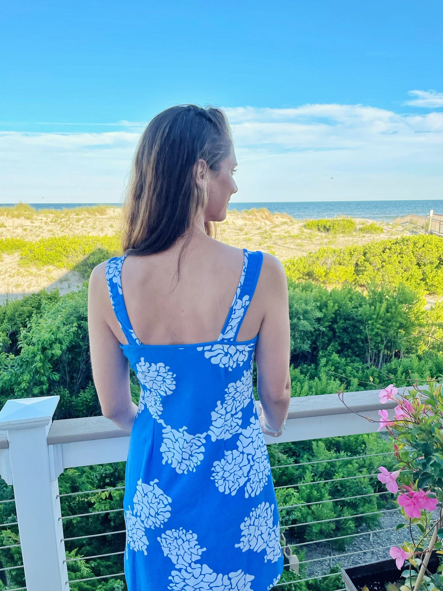 Villa Light Bali Tank Dress Geranium/White