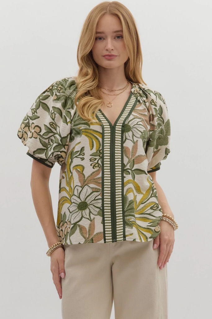 Stylish Jacket Harlow Floral Top