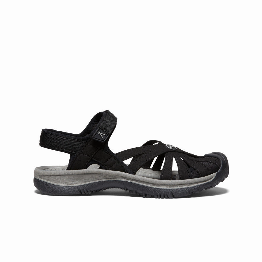 Women's Rose Sandal  |  Black/Neutral Gray Comfortable Footwear for Beach Quick Dry Webbing