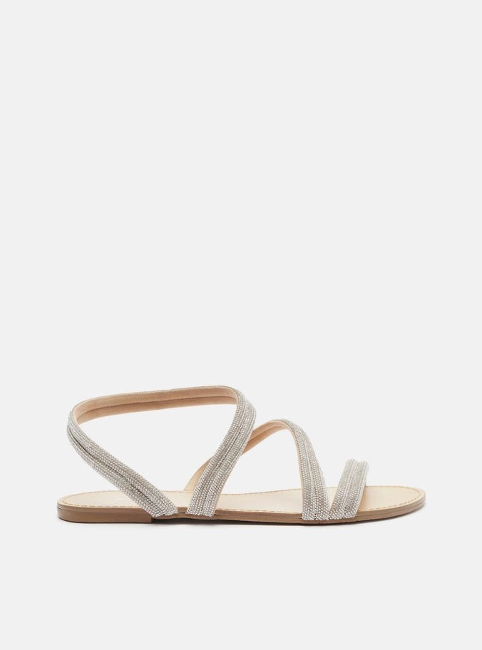 Mikayla Rhinestone Flat Sandal Moon Camp Functional