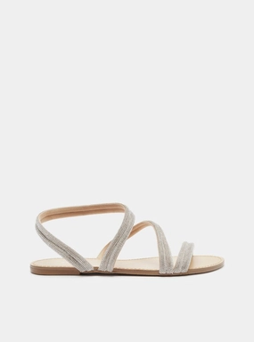 Durable Sole Mikayla Rhinestone Flat Sandal