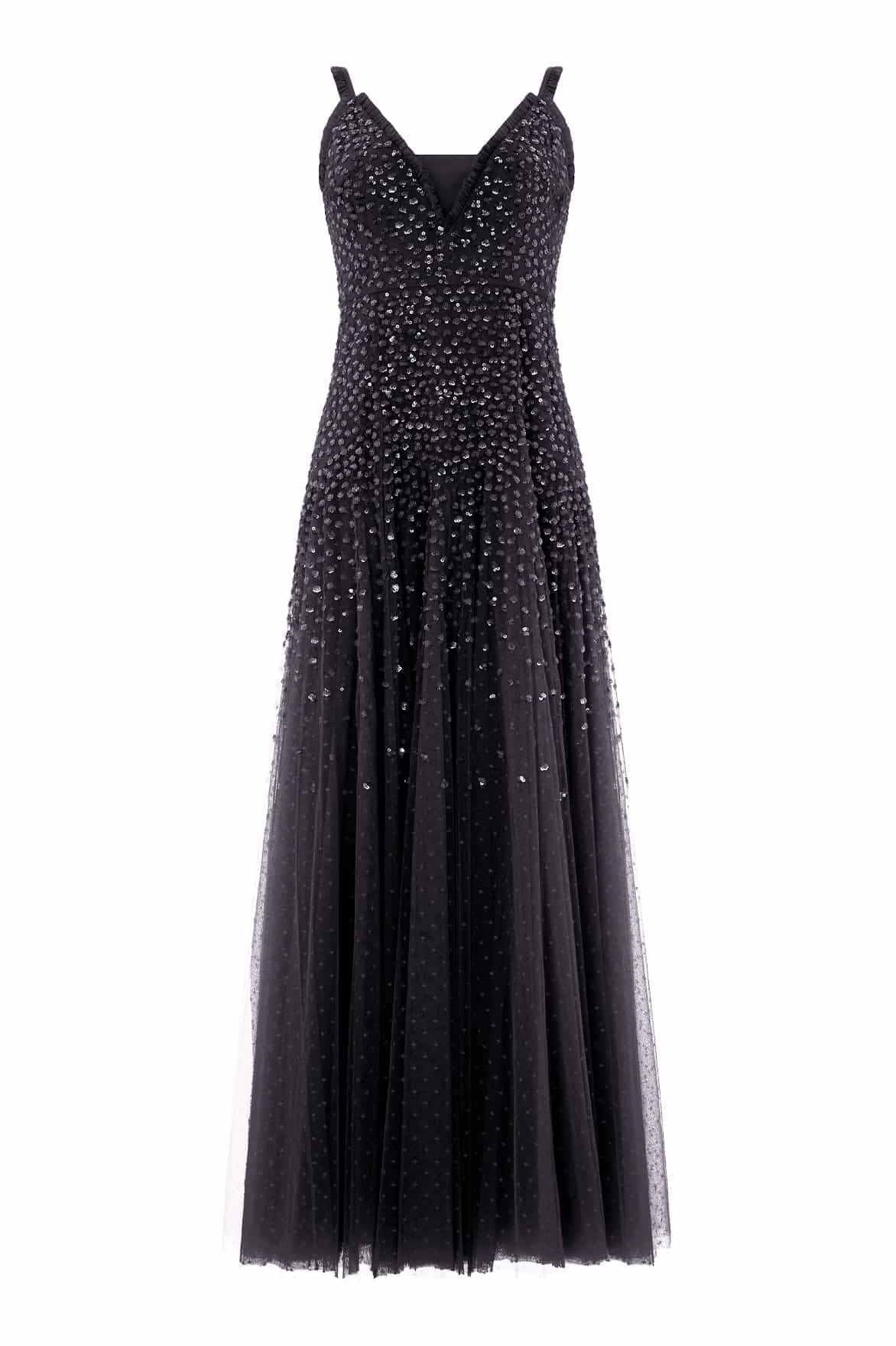 Sequin Cascade Cami Plunge Gown Soft Harmony Shine Dressy