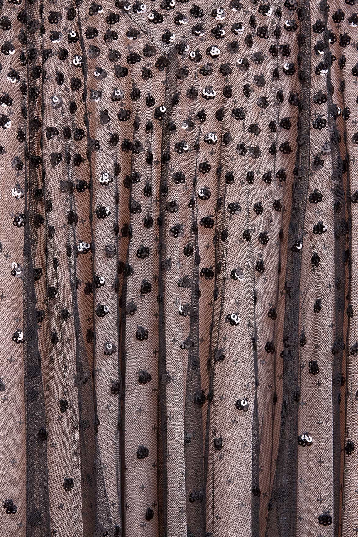 Sequin Cascade Round Neck Gown Versatile and Comfortable