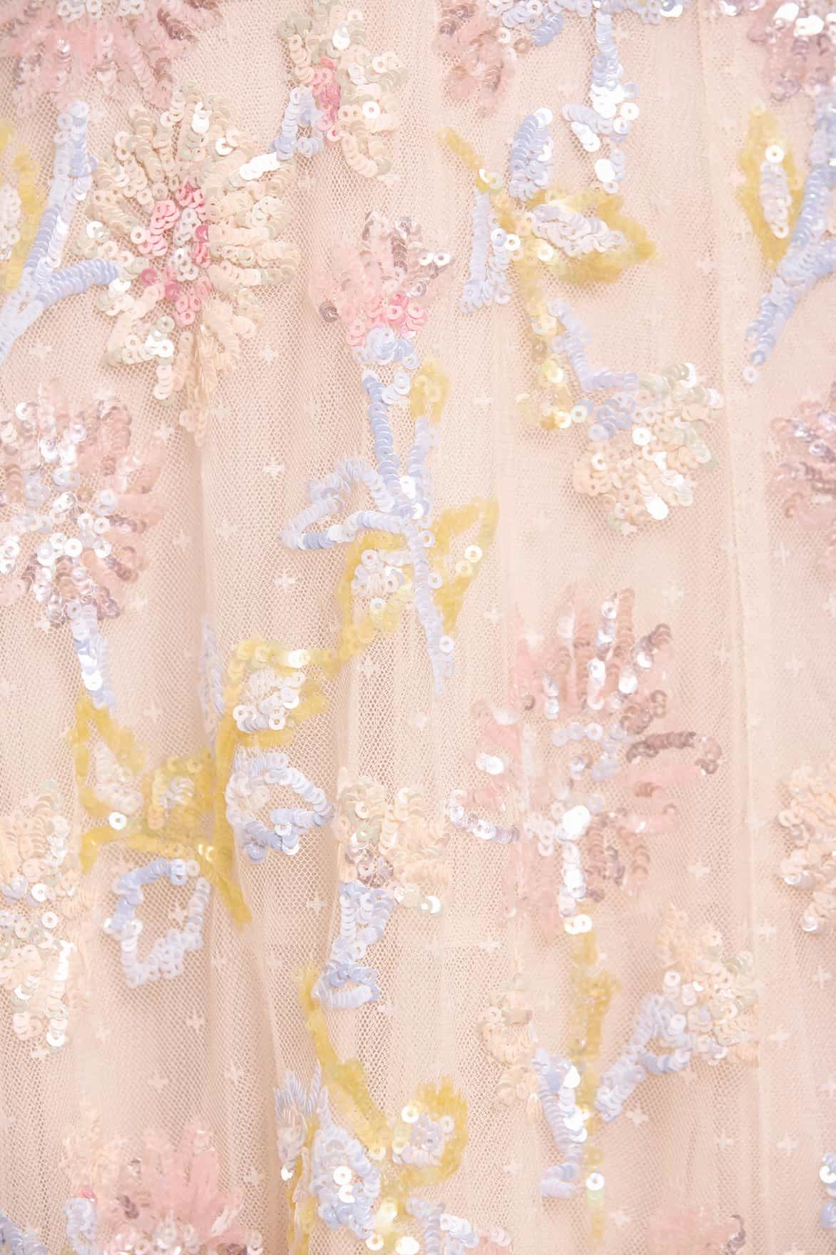 Sequin Dandelion Ruffle Ballerina Dress Resort Ready Balanced Fit