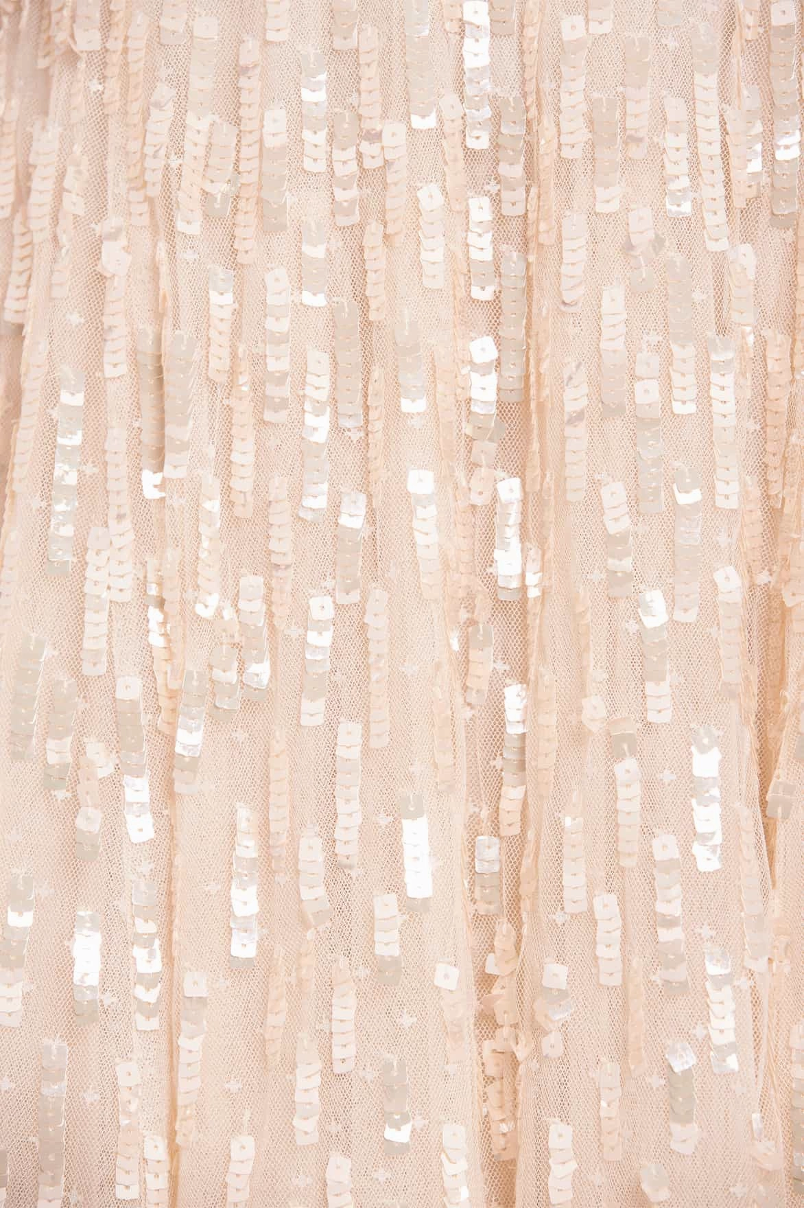 Smooth Wear Sequin Dash Cape Ankle Gown