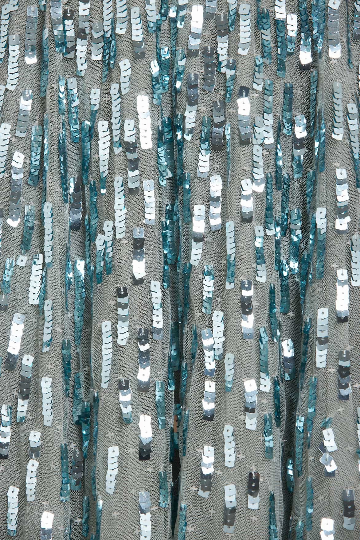 Pure Tone Sequin Dash Long Sleeve Ankle Gown