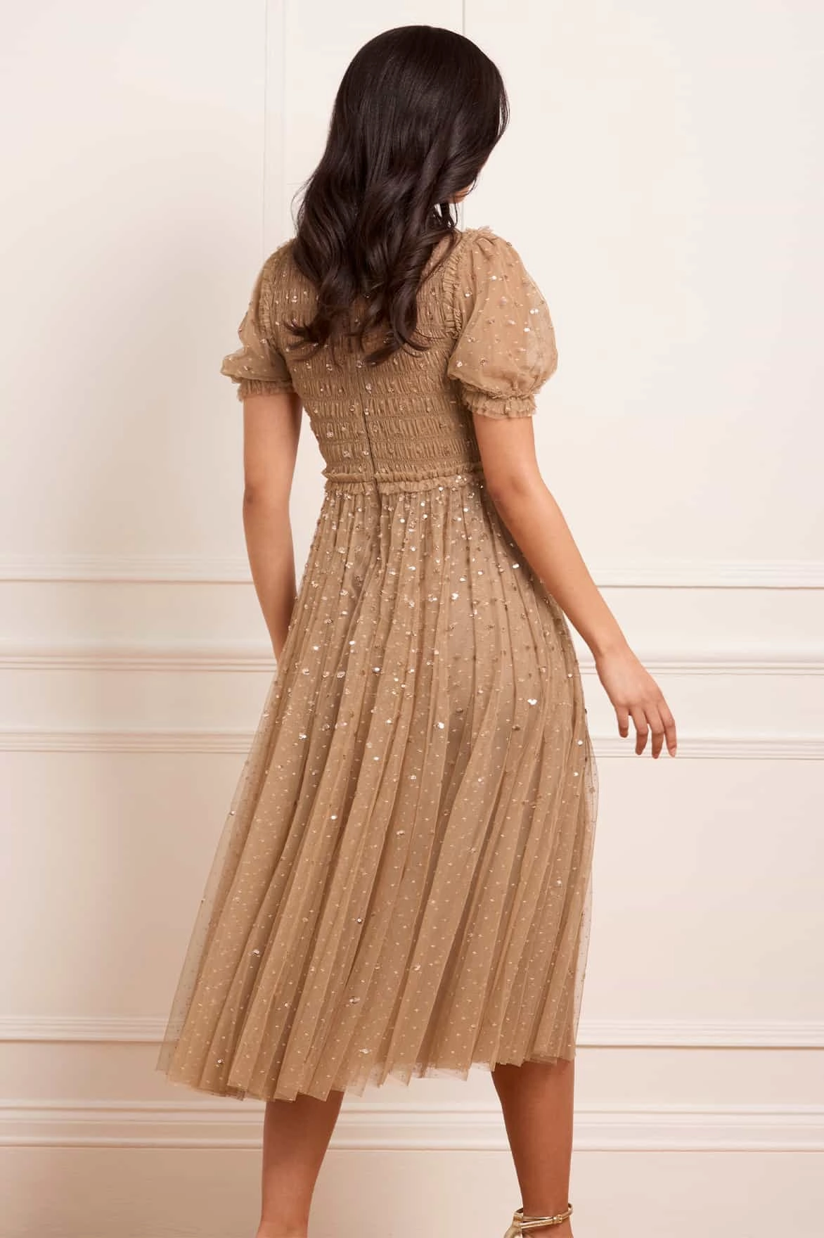 Smart Wear Smooth Finish Sequin Giselle Smocked Ballerina Dress