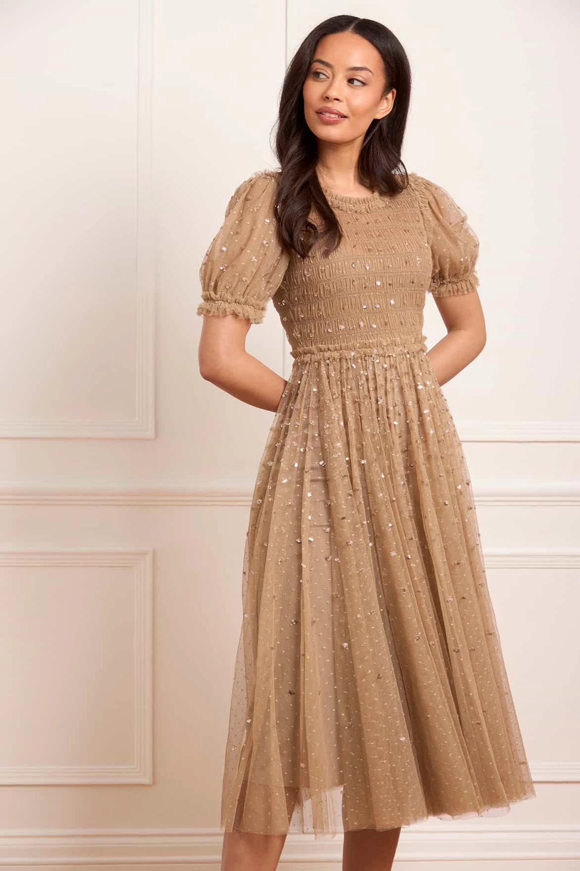 Sequin Giselle Smocked Ballerina Dress Care-Instructions-Included