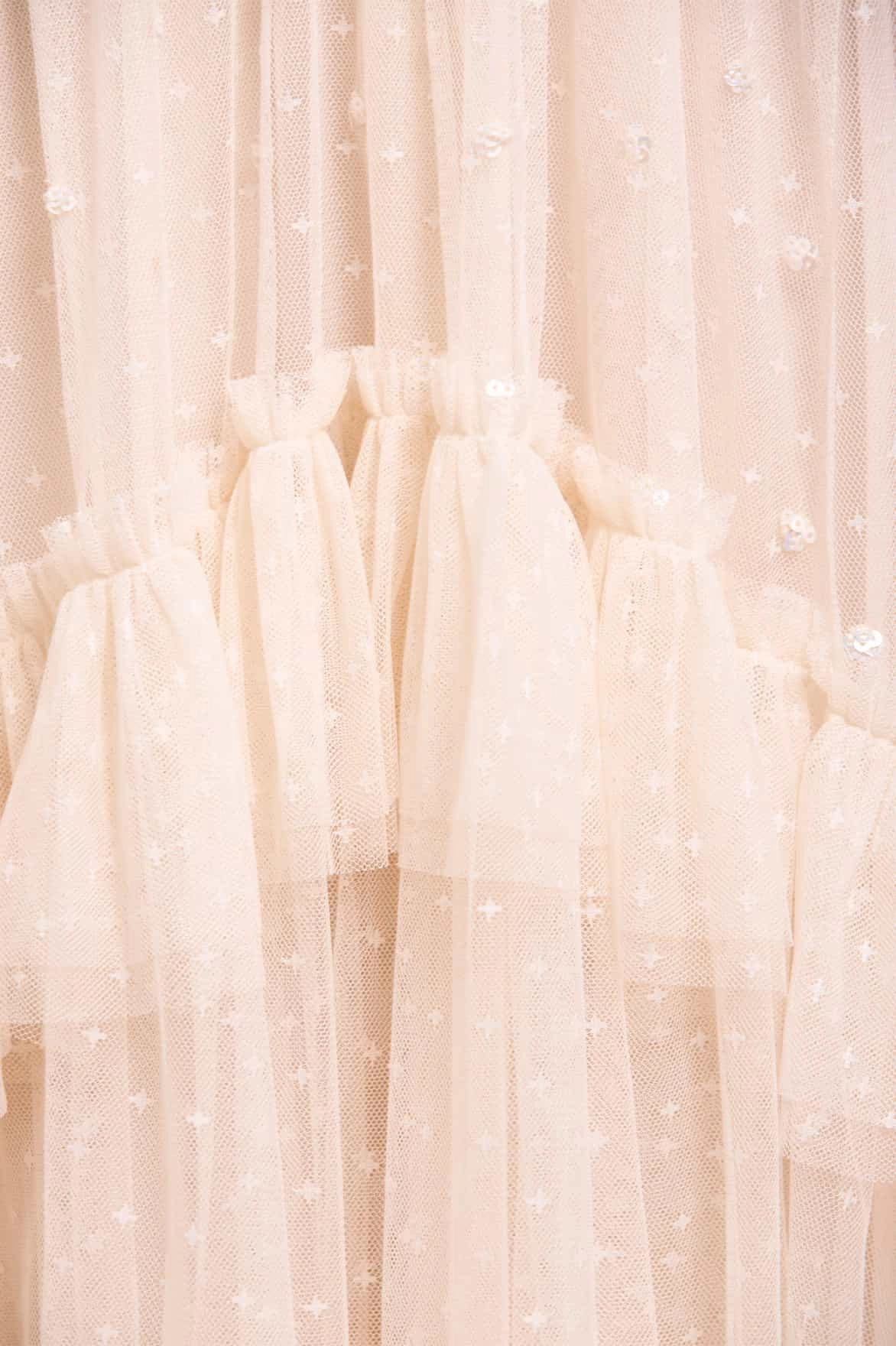 Sequin Glimmer Rouched Off-Shoulder Gown Trend Focused