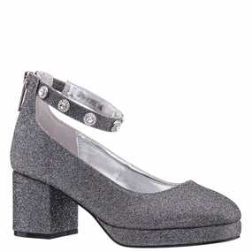 Round Toe Design CAMILLA-BLACK/SILVER