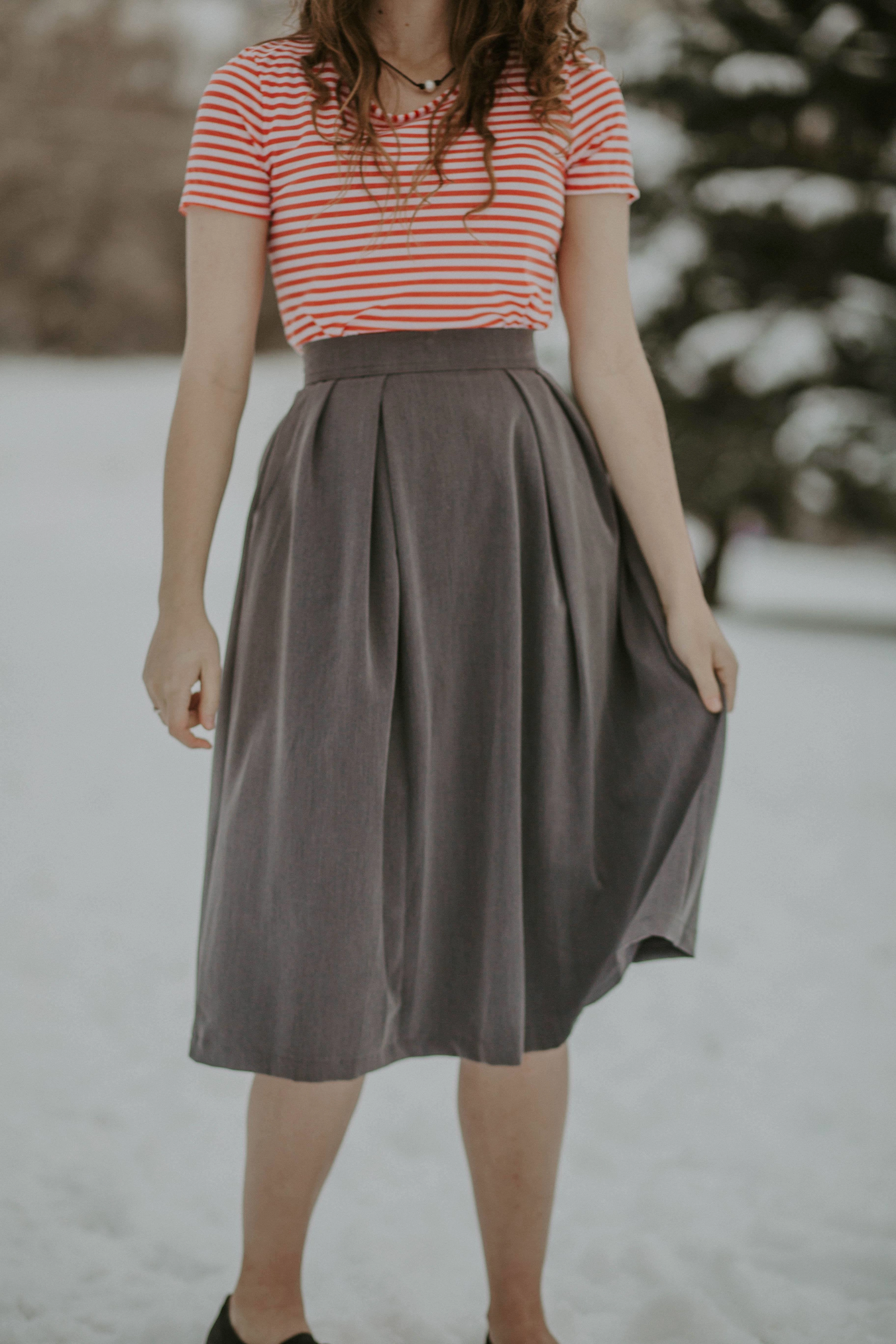 Shelby Skirt Charcoal Easy Fashion
