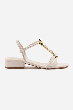 Picnic Easy Shelly Flat Sandal In Mushroom Grey Suede