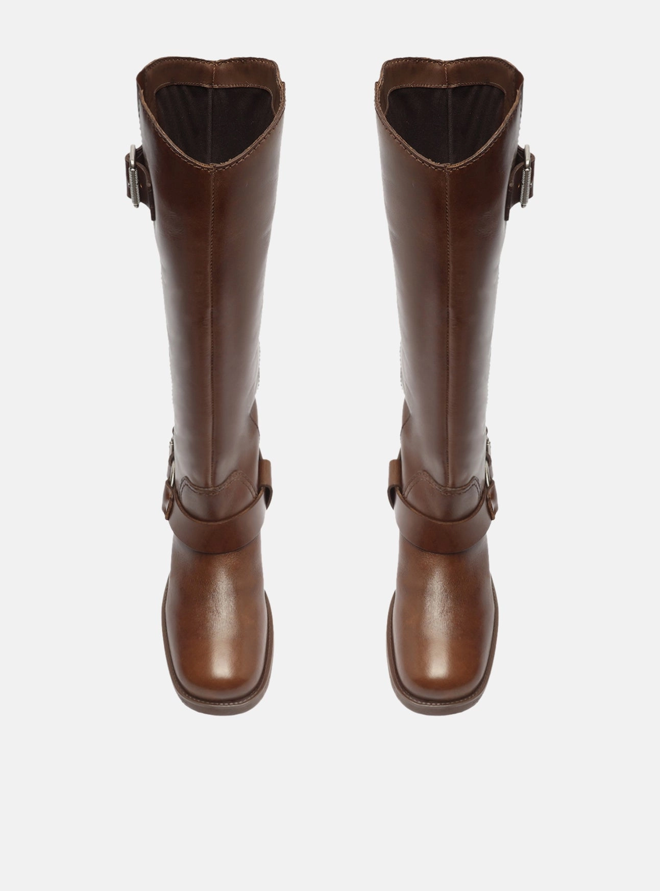 Clara Leather Block Boot Rugged Built Snowy Path Reinforced Form Morning Walk