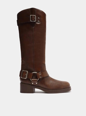 Ranch Wear Clara Leather Block Boot
