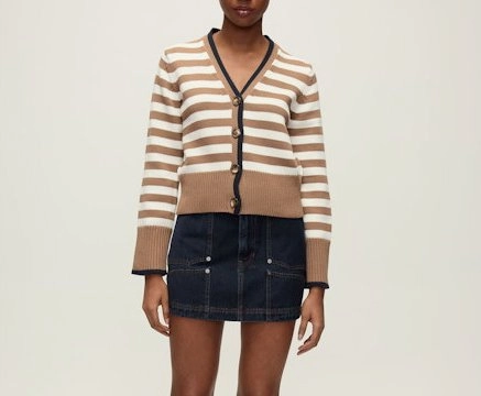 Monae Cardigan Dark Acorn/Dove SeamlessSidePanels