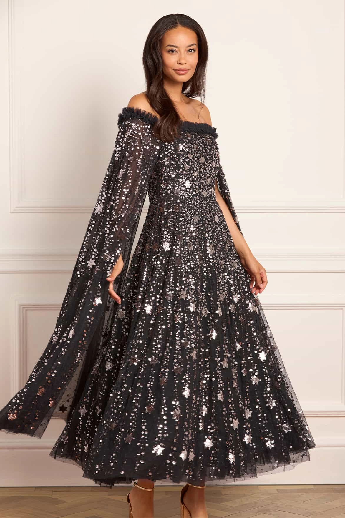 Pose Sweet Shooting Stars Cape Ankle Gown