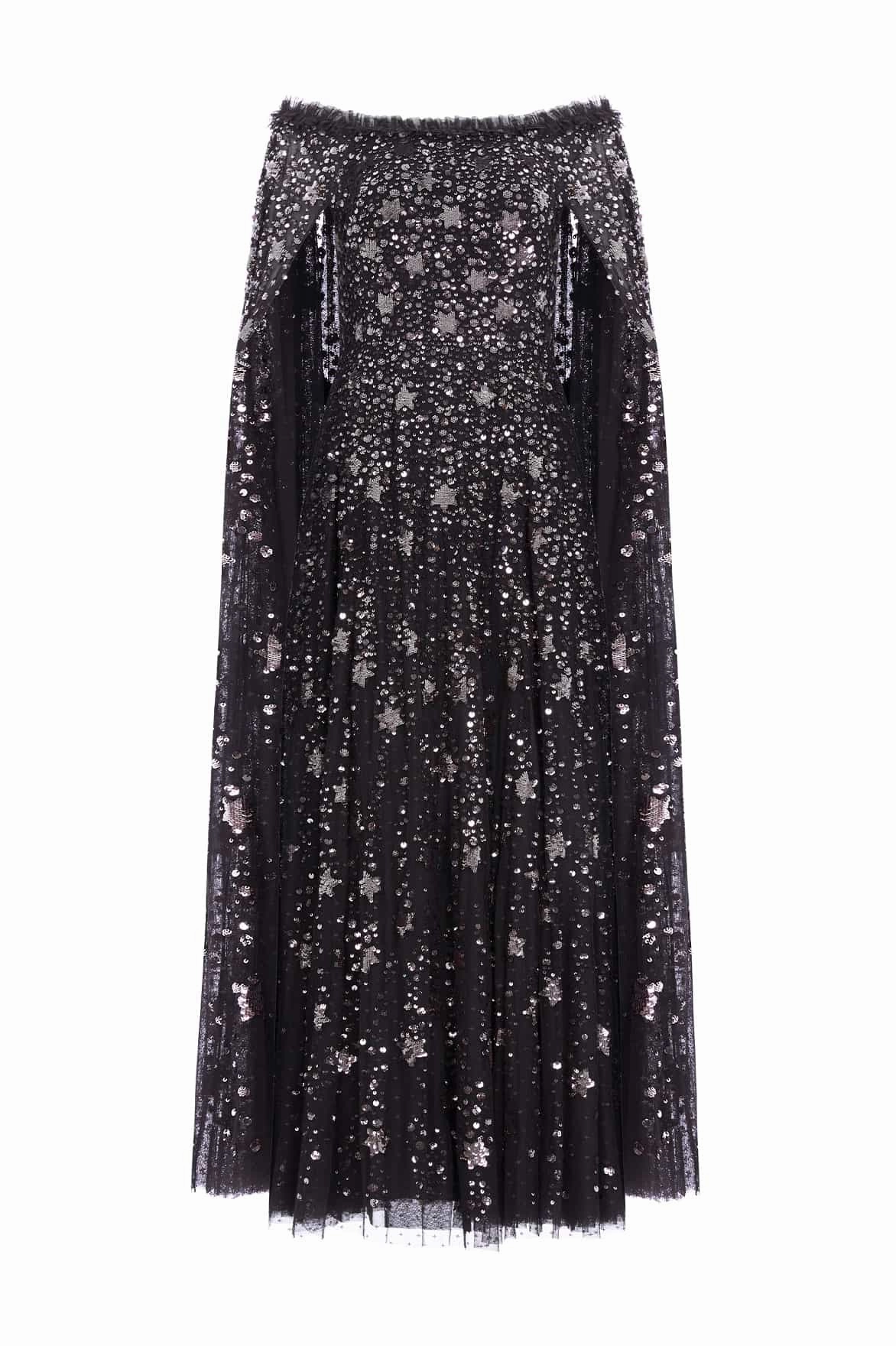 Shooting Stars Cape Ankle Gown Japan Line Refined Style