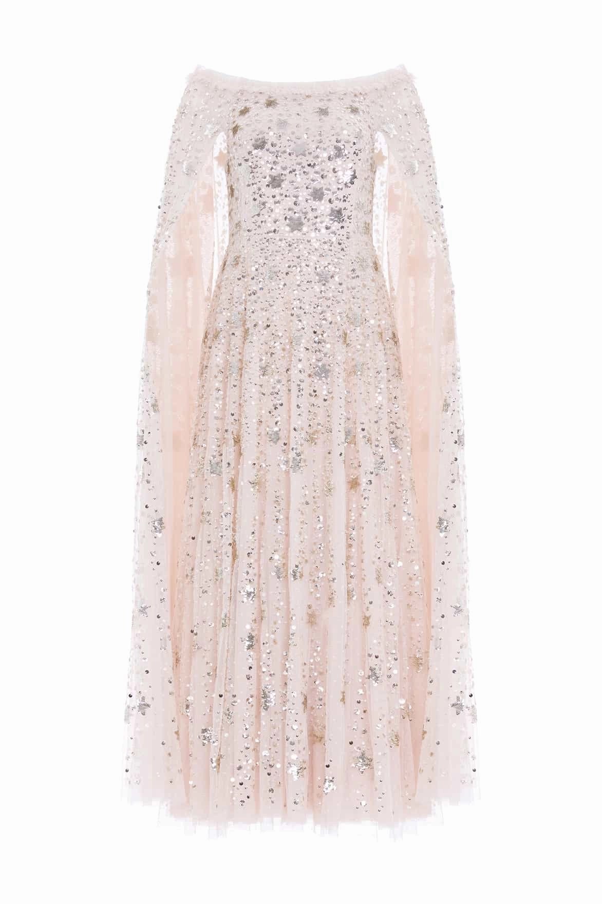 Effortless Piece Shooting Stars Cape Ankle Gown