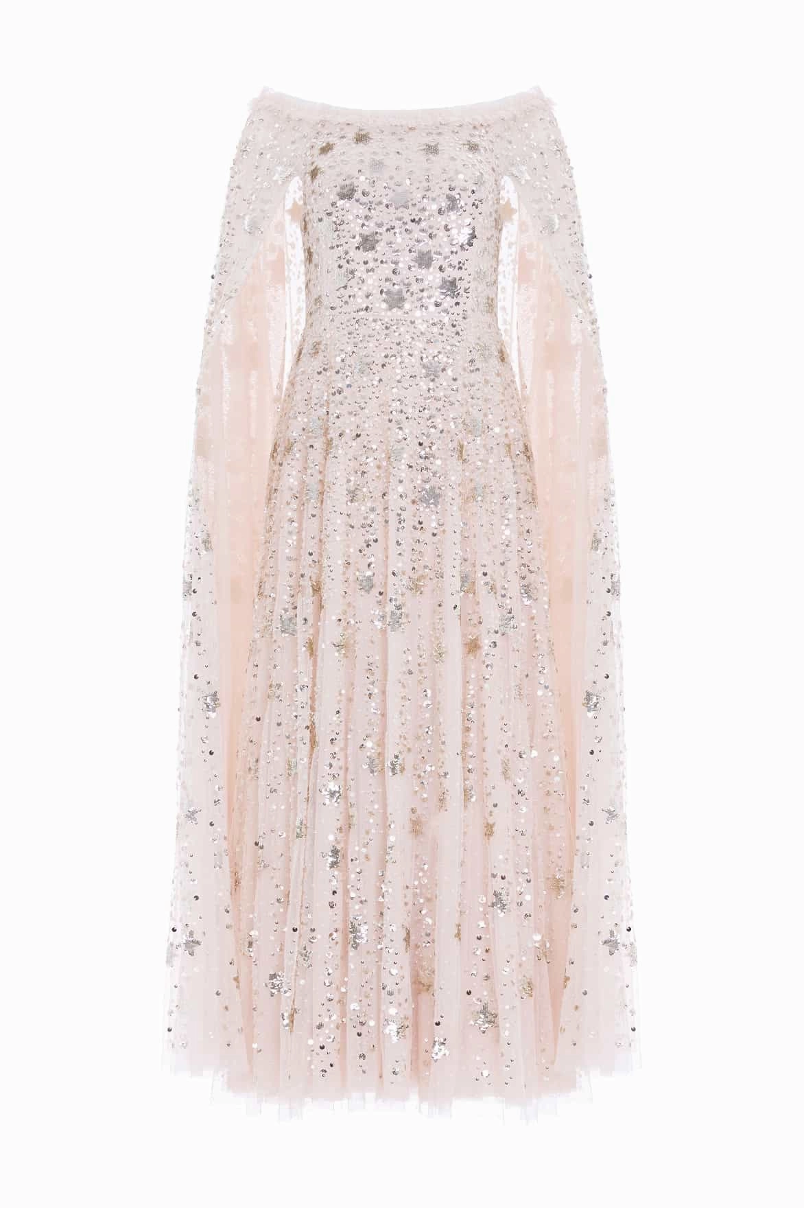 City Bright Shooting Stars Cape Ankle Gown