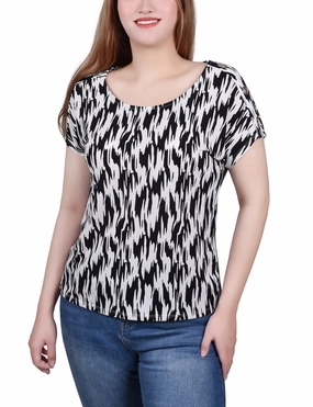 Short Sleeve Extended Sleeve Tunic Top Durable Chainstitch