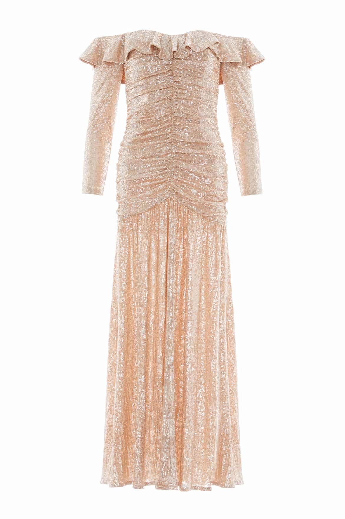 retro-style Sienna Off-Shoulder Gown