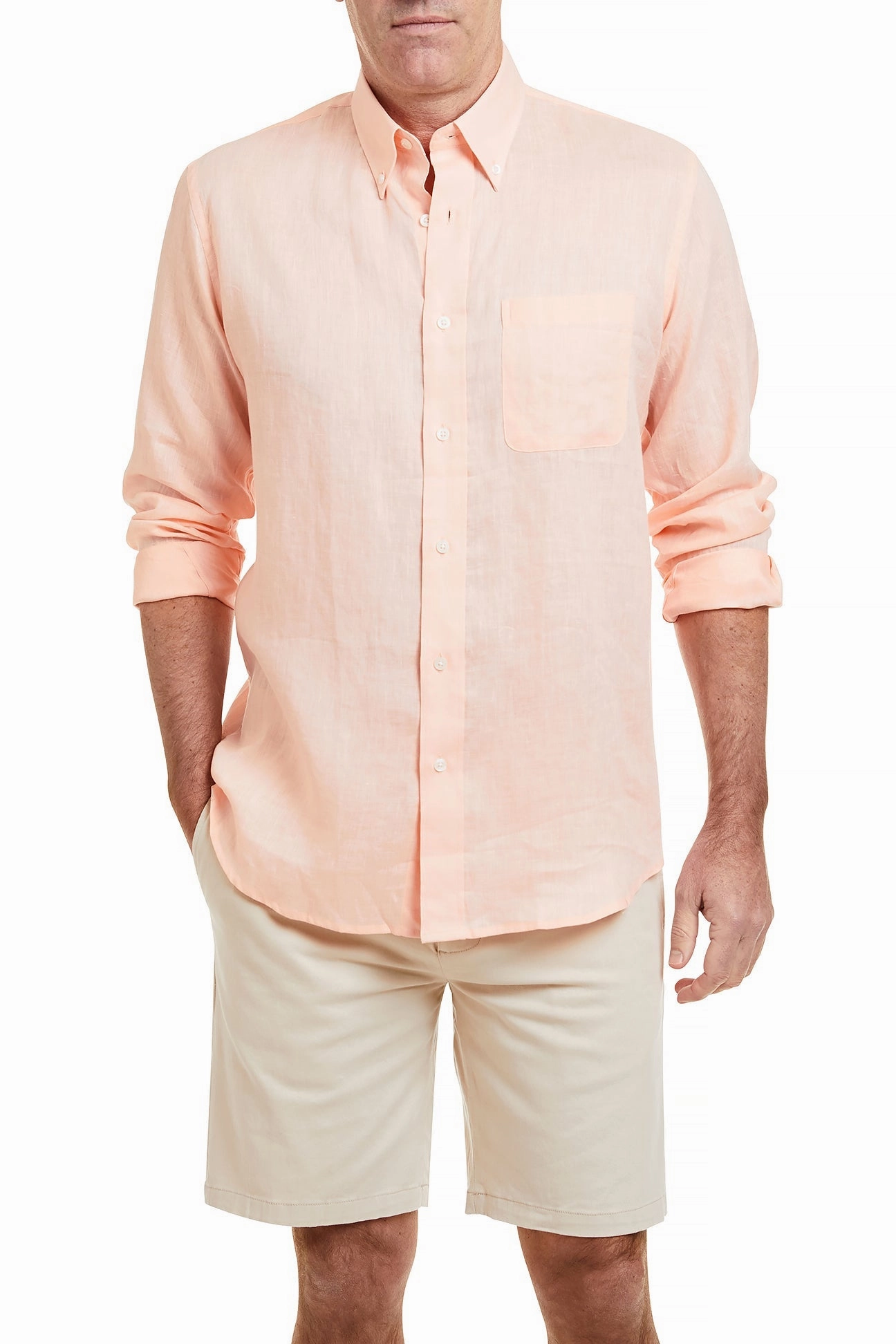 BondedSeamTechnology StainResistantFinish Chase Shirt Linen Peach