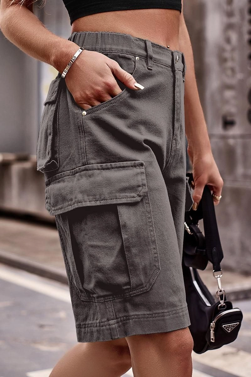 Lounge-friendly Flexible Performance Wear SIMPLE BIG POCKET MIDI CARGO PANTS