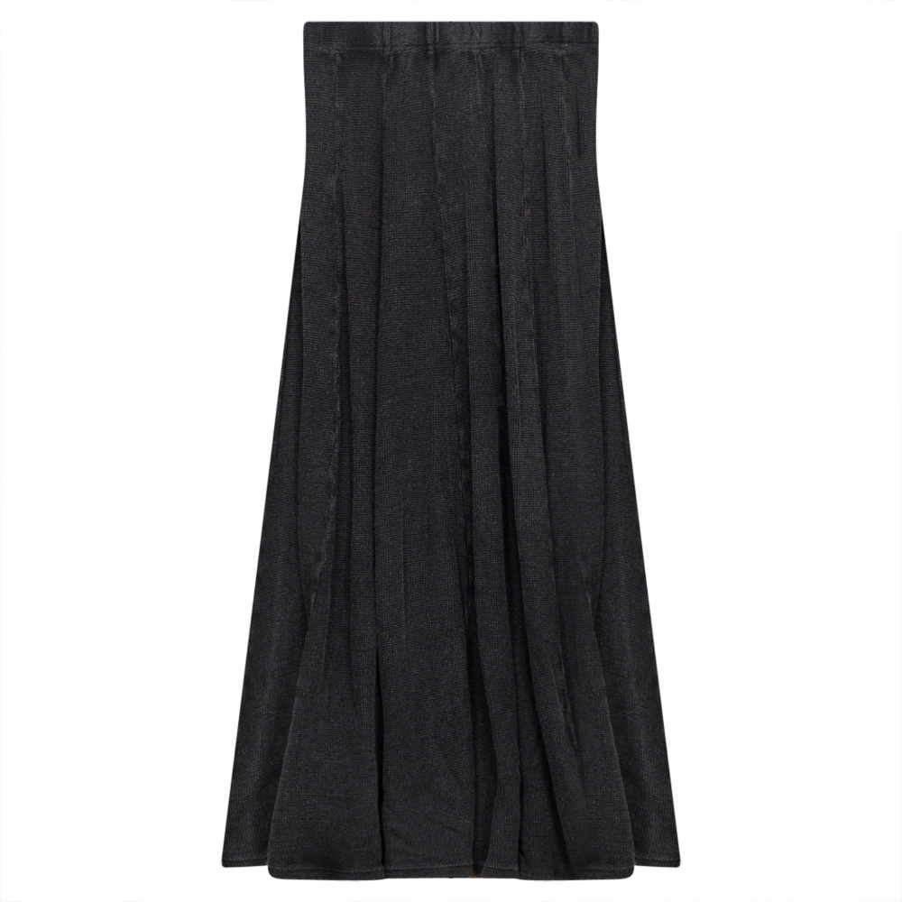 Faves Black Wash Waffle Paneled Maxi SB3CM8403SLW Weighted Hem Contemporary Mood