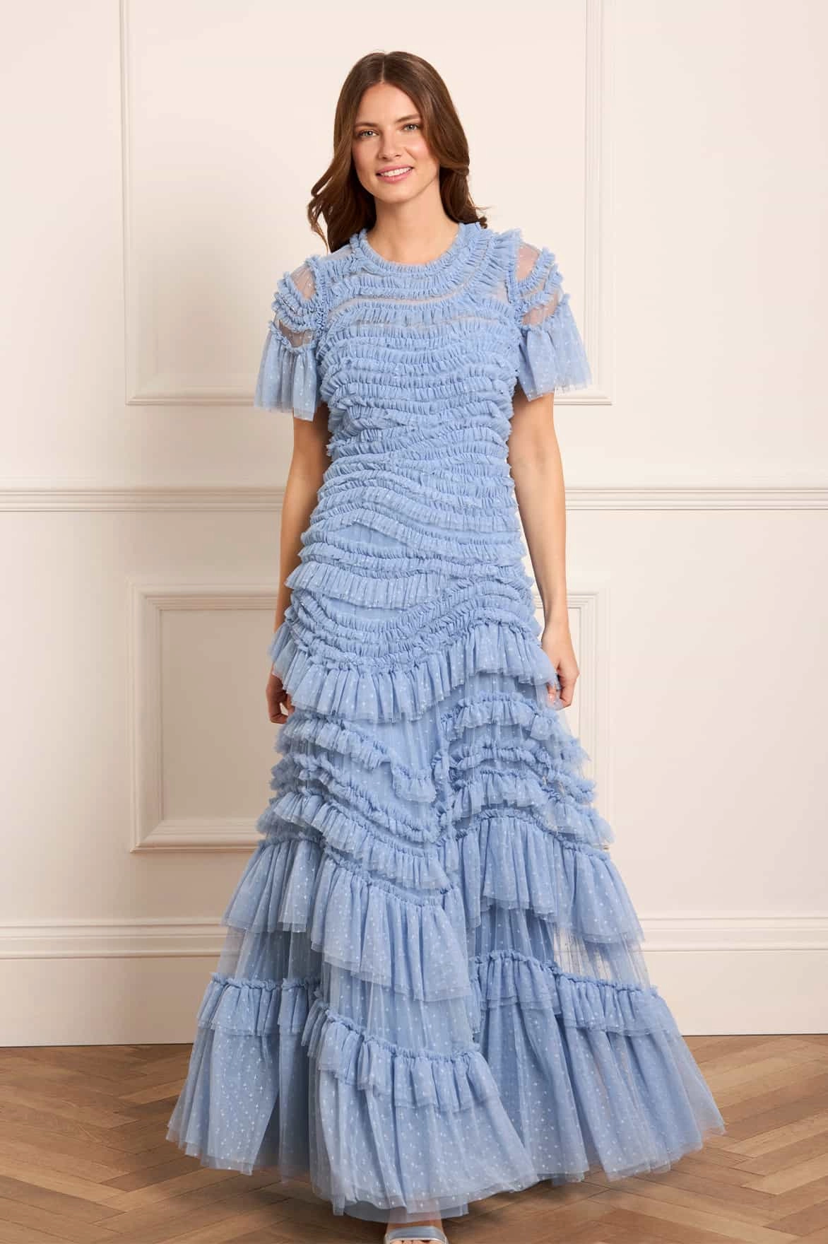 Wild Rose Short Sleeve Gown Perfect Fit Look Mature Glam