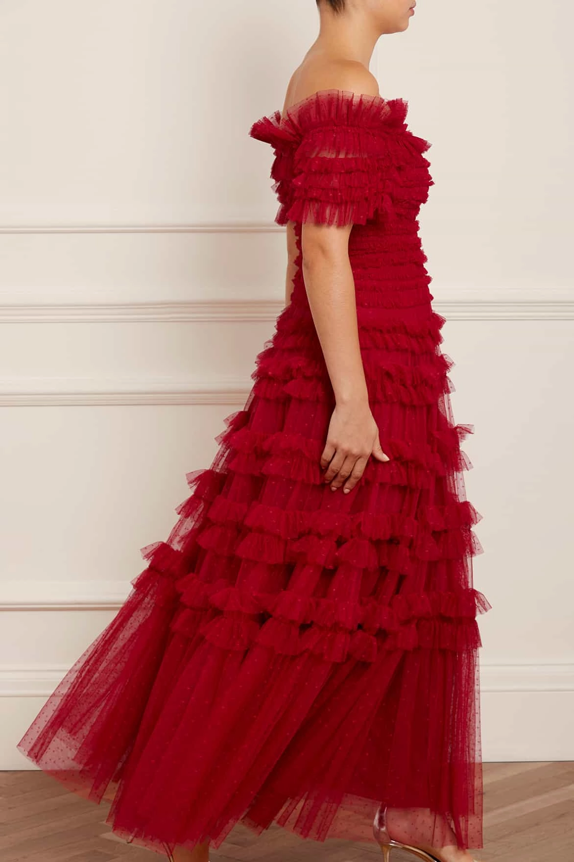 Lisette Ruffle Off Shoulder Gown Korean Trend