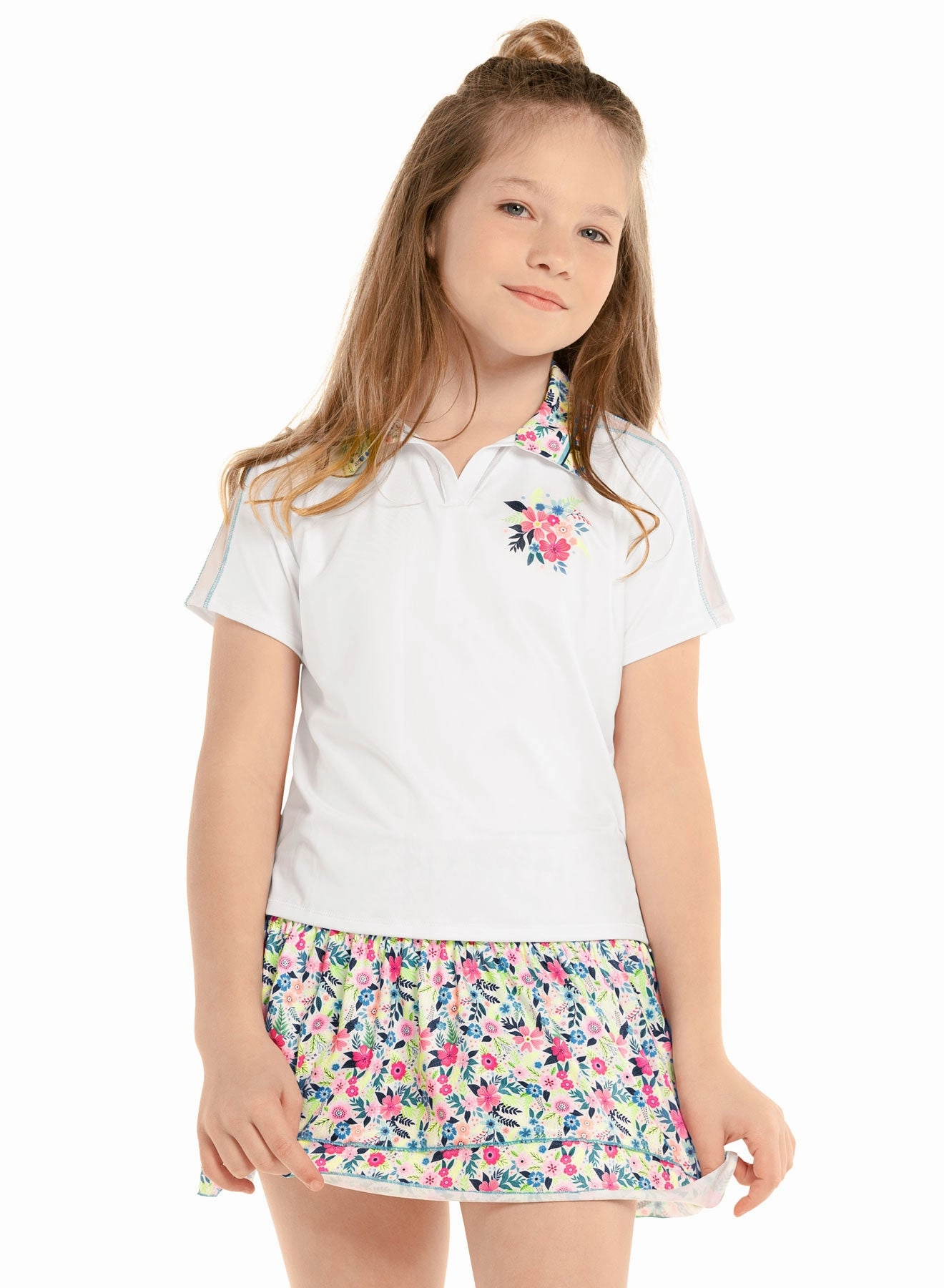 QuickRelease Fastener Flower Frenzy Polo  Short Sleeve