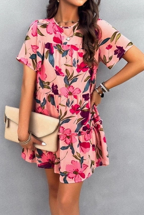 Formal Look CASUAL HOLIDAY PRINT SHORT SLEEVE DRESS_CWDSD2405