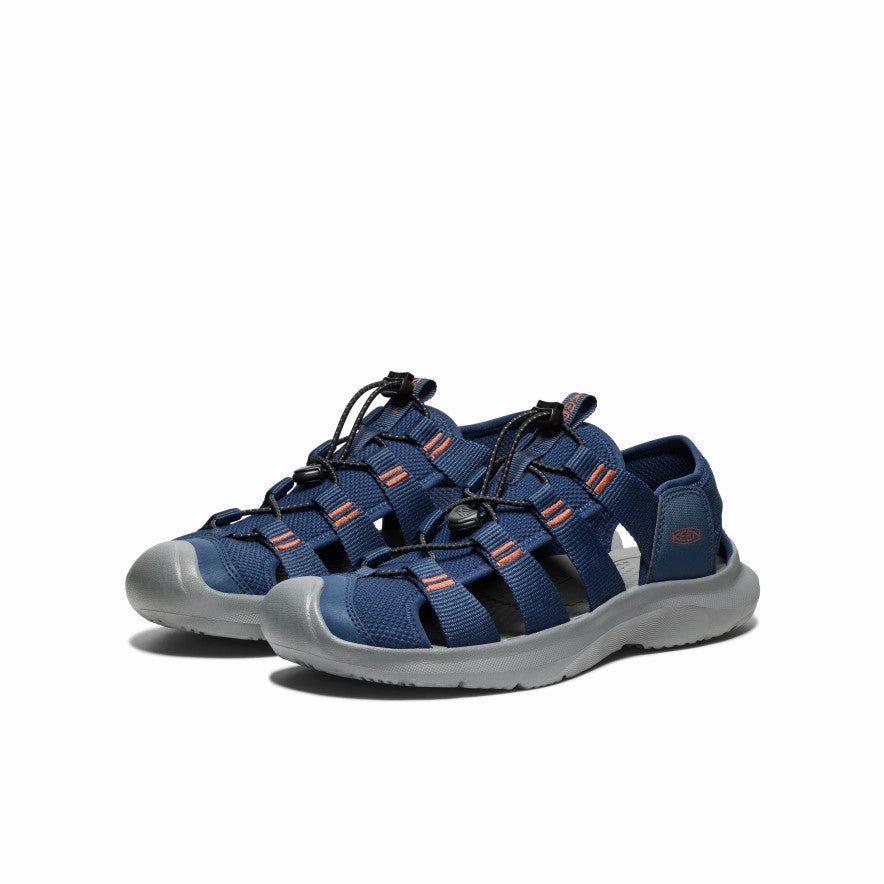 Metal Shine Modern Glow Men's Seanik H2 Sandal  |  Naval Academy/Gold Flame