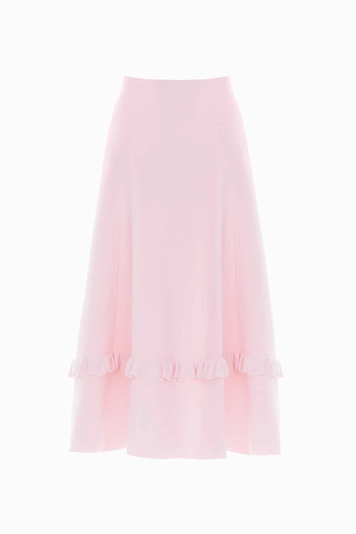 Sleek Styling Pointelle Trim Knit Skirt