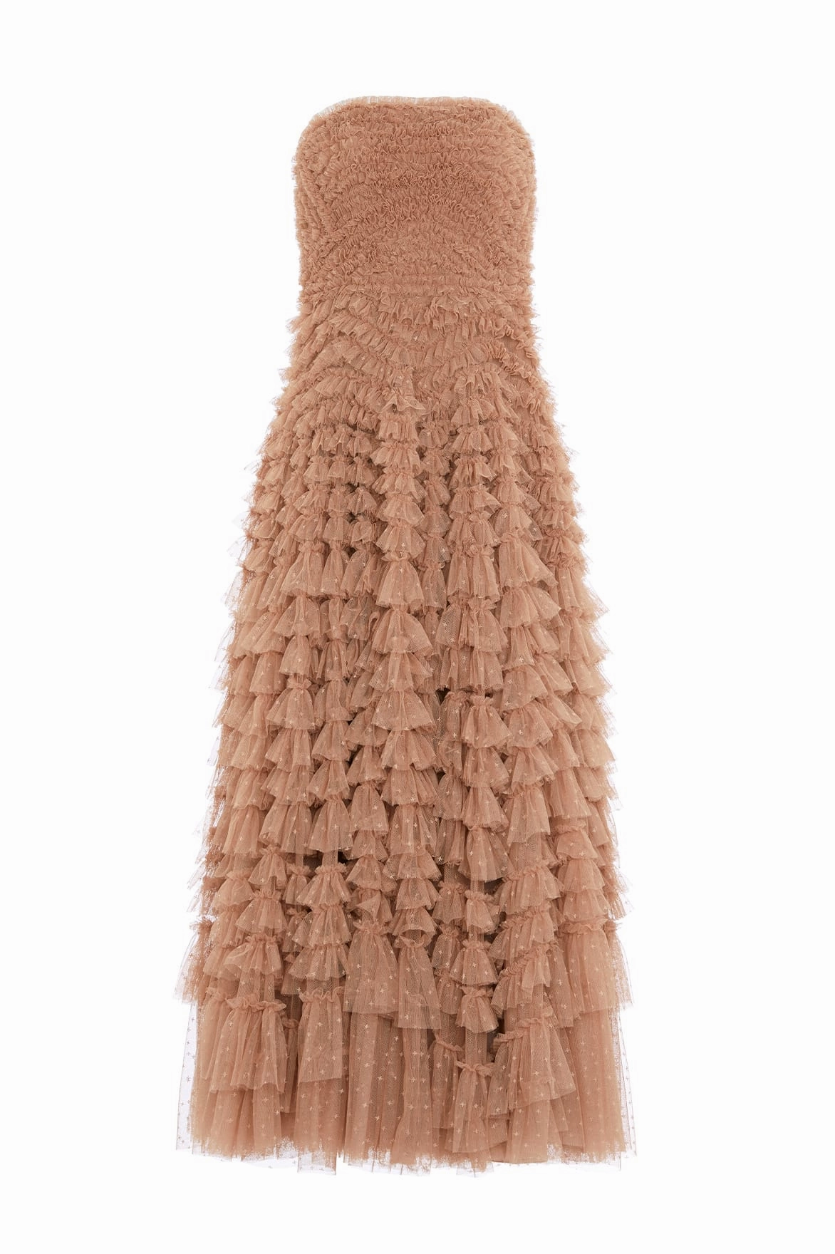 Chic beachwear dress Hattie Ruffle Strapless Ankle Gown