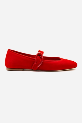 Rock Path Rain Guard Verona Ballet Flat In Scarlet Suede