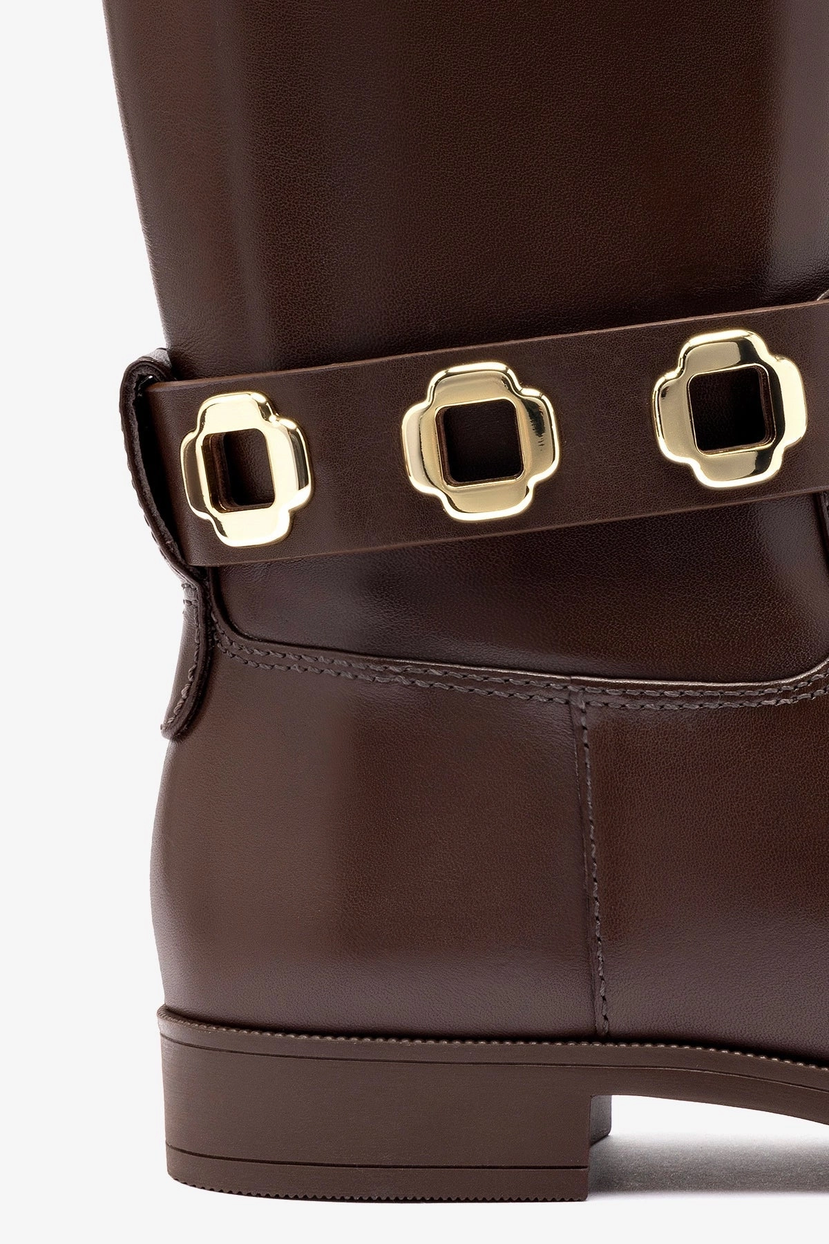 Dad Pick Milan Flat Bootie In Brown Water Resistant Leather