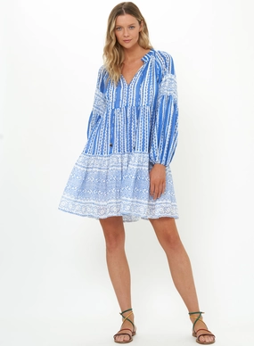 Balloon Sleeve Short Ziggy Blue Modern Look