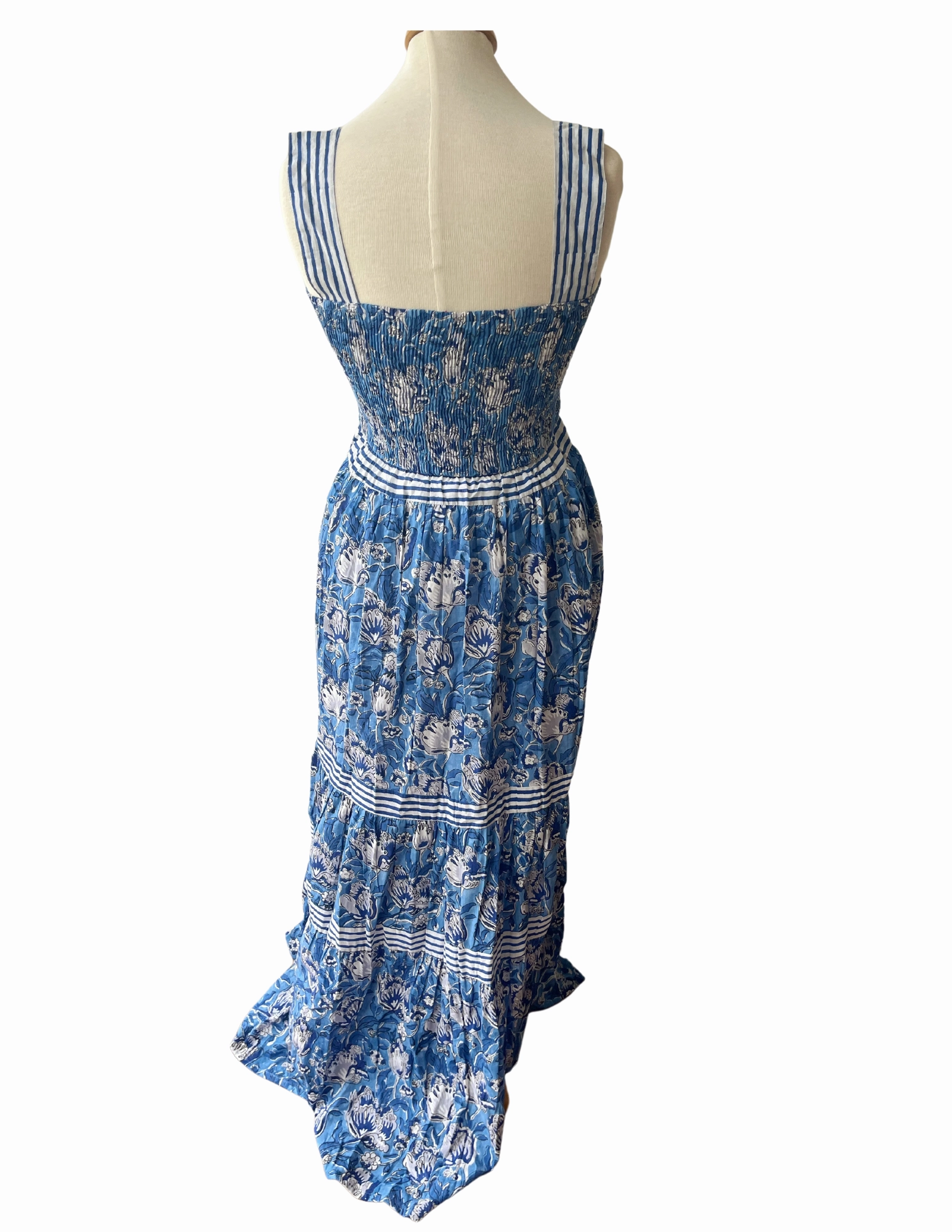 Notting Hill Maxi Dress Blue Tulip Subtle Motion Subtle Lines