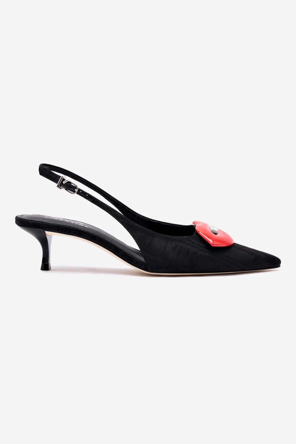 Abrasion Resistant Toe Style Pop Larroud x Libertine Lips Pump Lo In Black Fabric
