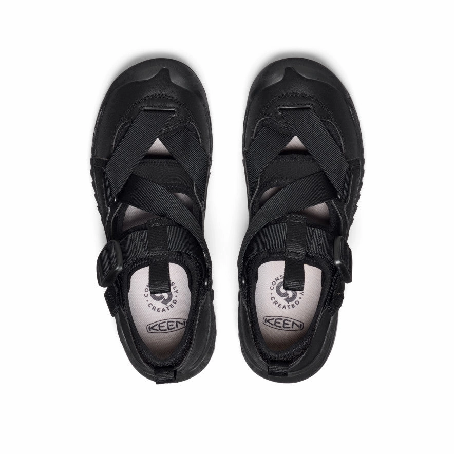 All Gender Hoodzerra Sandal  |  Black/Black Flexible Supportive Fit